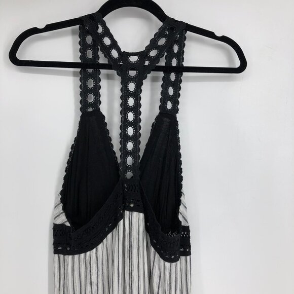 Anthropologie Lilka Black & White Striped Maxi Y-Back Dress ~XS - Picture 13 of 16